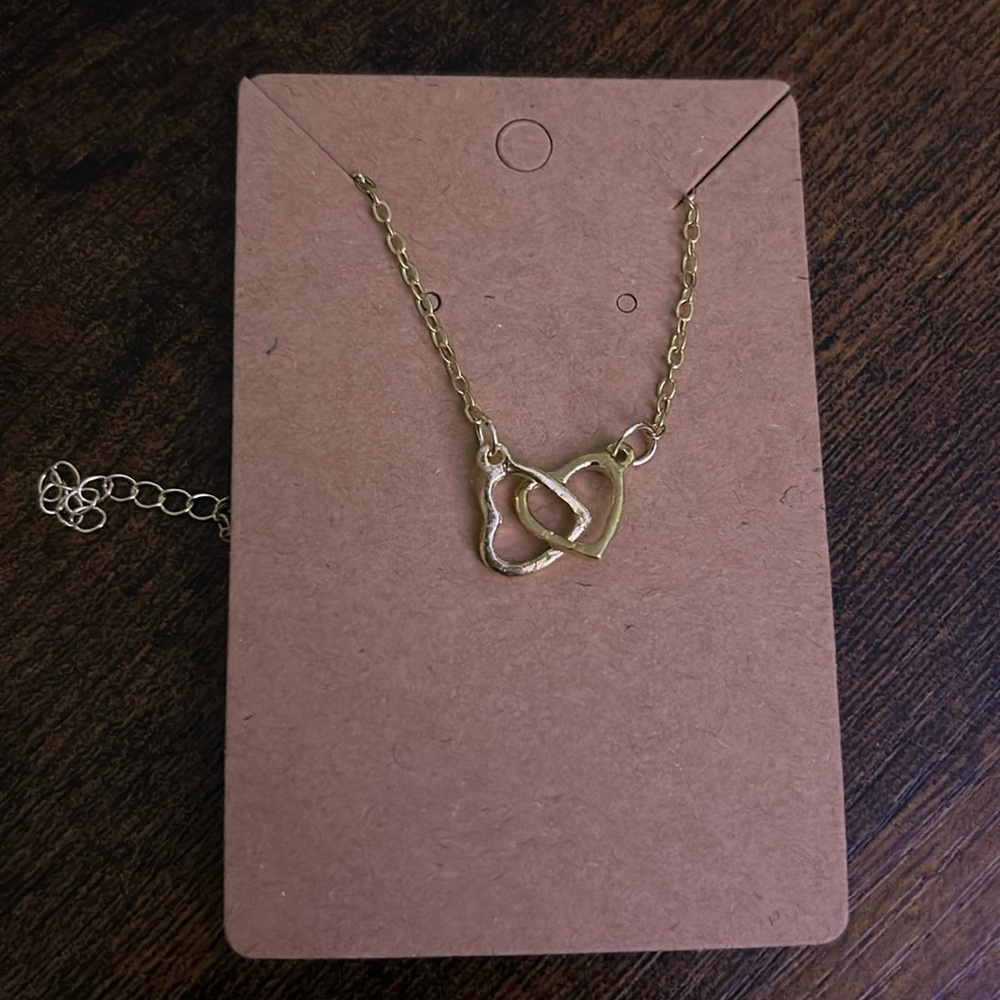 Gold Double Heart Necklace - Women Jewelry